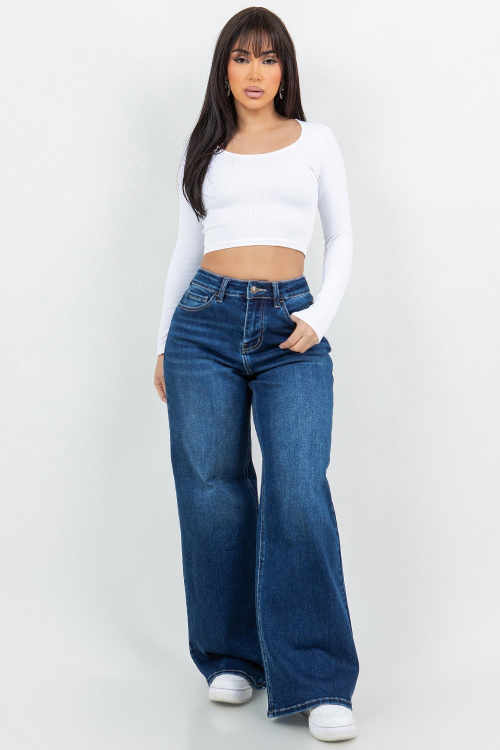 LA123 DENIM WIDE LEG JEANS