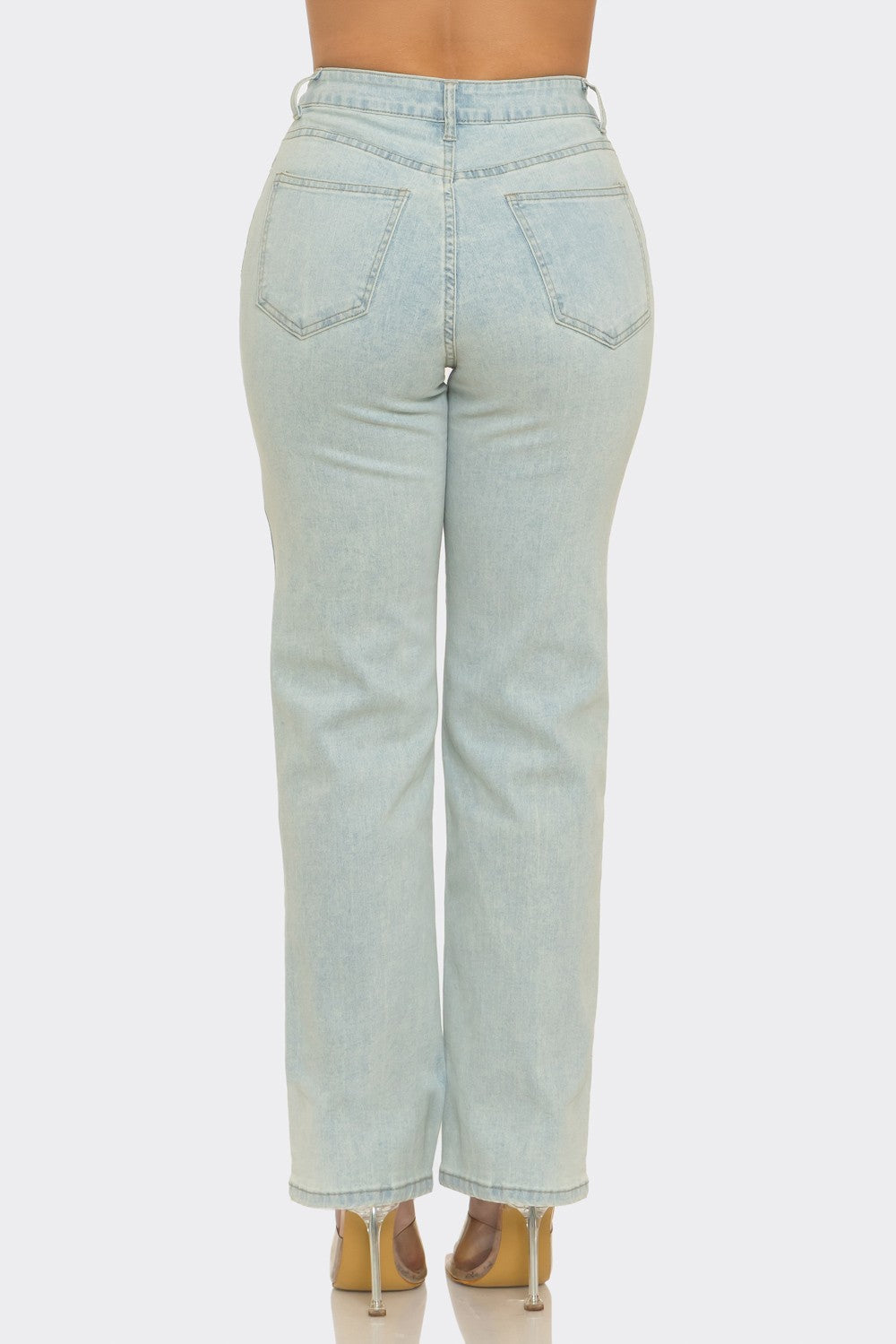 Women’s High Rise Stretch Straight Leg Jeans – Assorted Washes