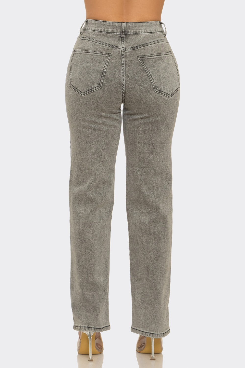 Women’s High Rise Stretch Straight Leg Jeans – Assorted Washes